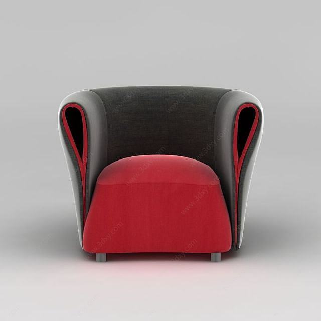 现代单人软沙发3D模型