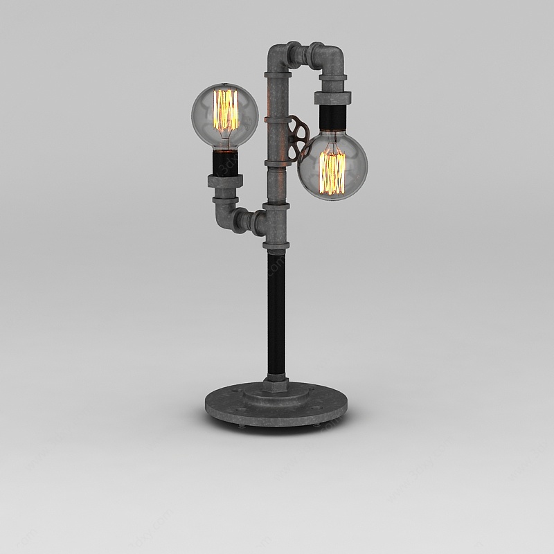 现代创意金属工业灯3D模型