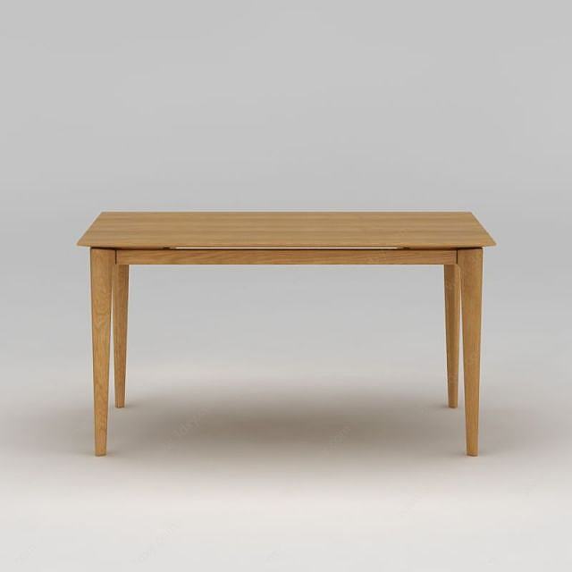 现代实木餐桌3D模型
