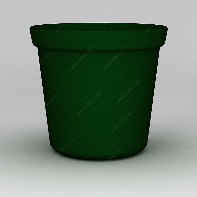 现代绿色小花盆3D模型