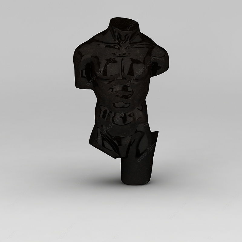 欧式黑色人体雕塑艺术品3D模型