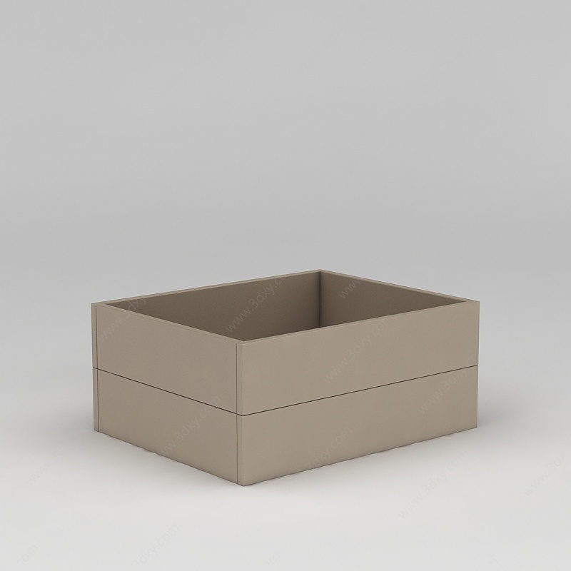 现代实木箱子盒子3D模型