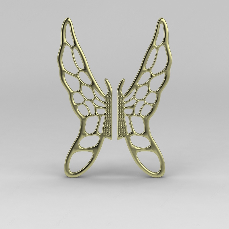 现代金属蝴蝶雕花装饰品3D模型
