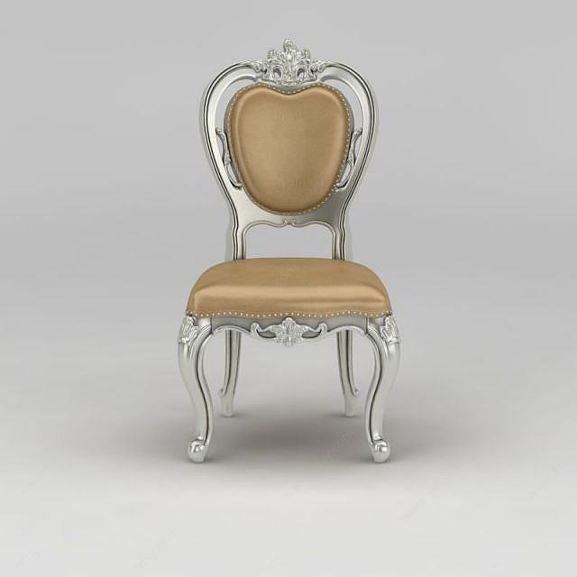 现代欧式雕花餐椅3D模型