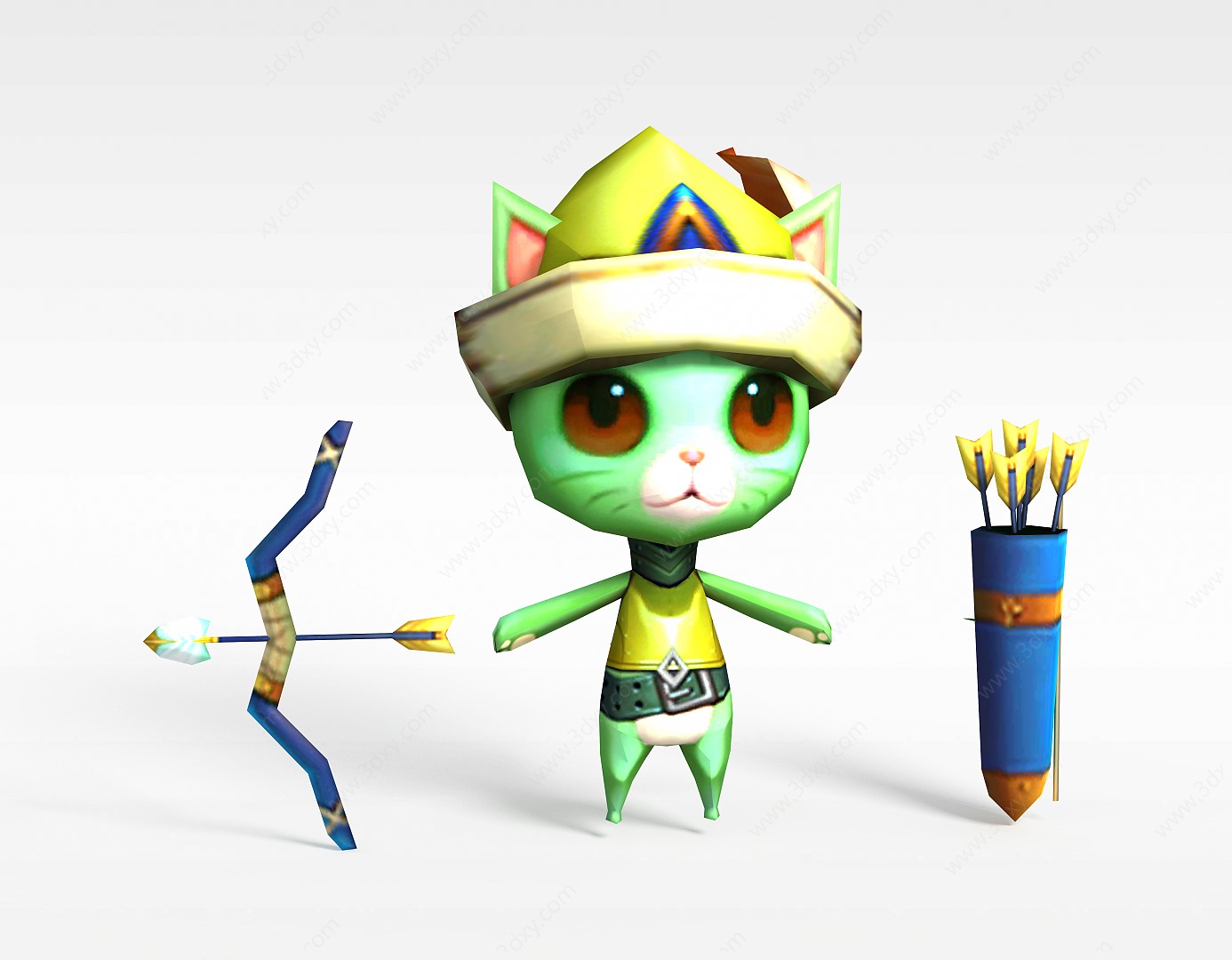 动漫手游角色小猫3D模型