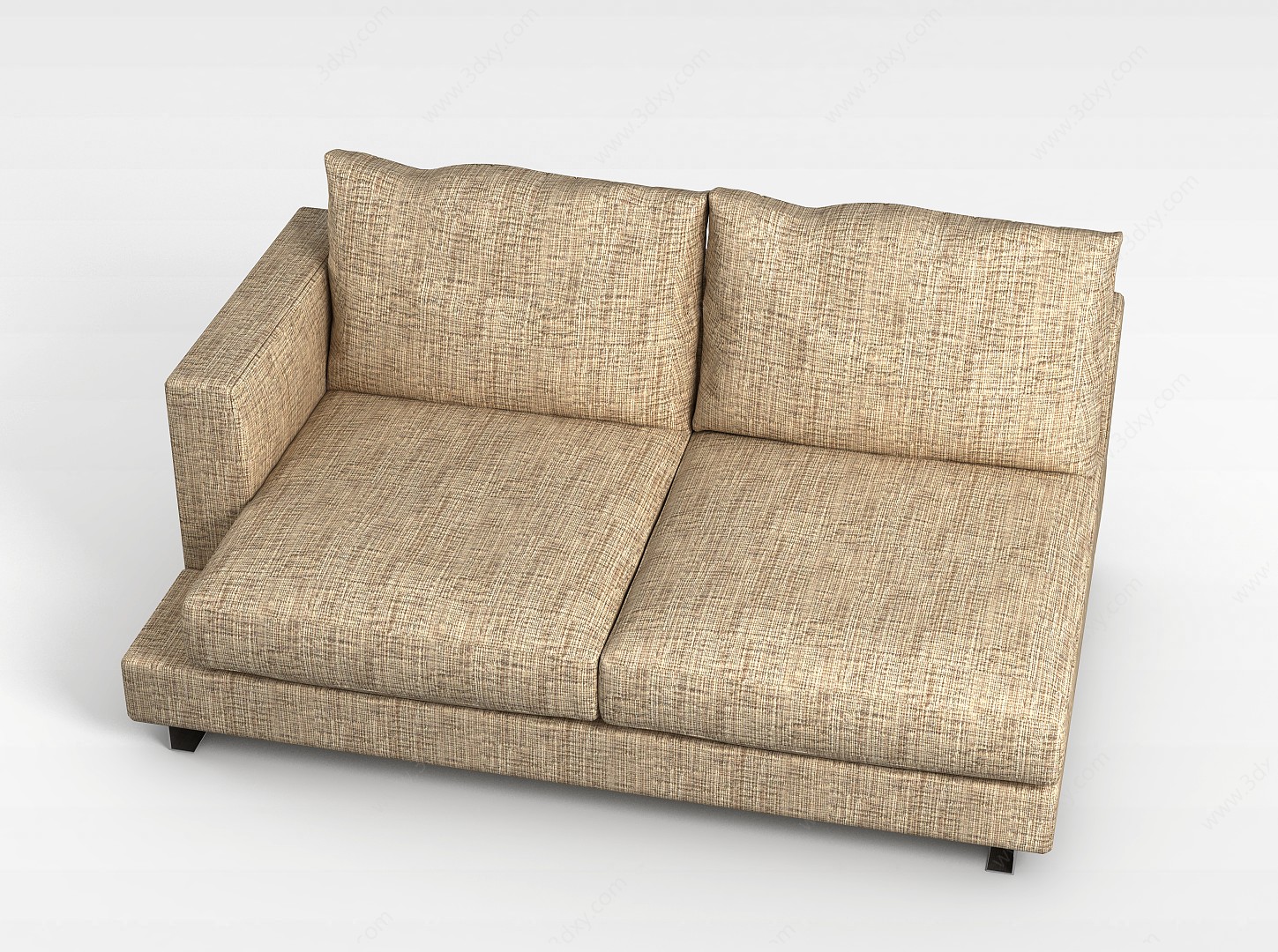 现代布艺转角沙发3D模型