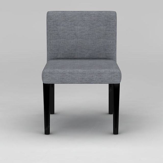 简易灰色布艺餐椅3D模型