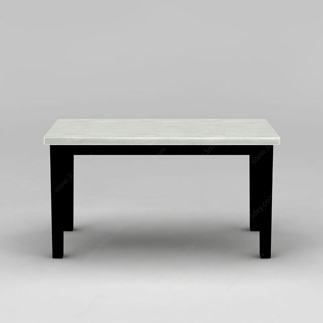 现代黑白拼色餐桌3D模型