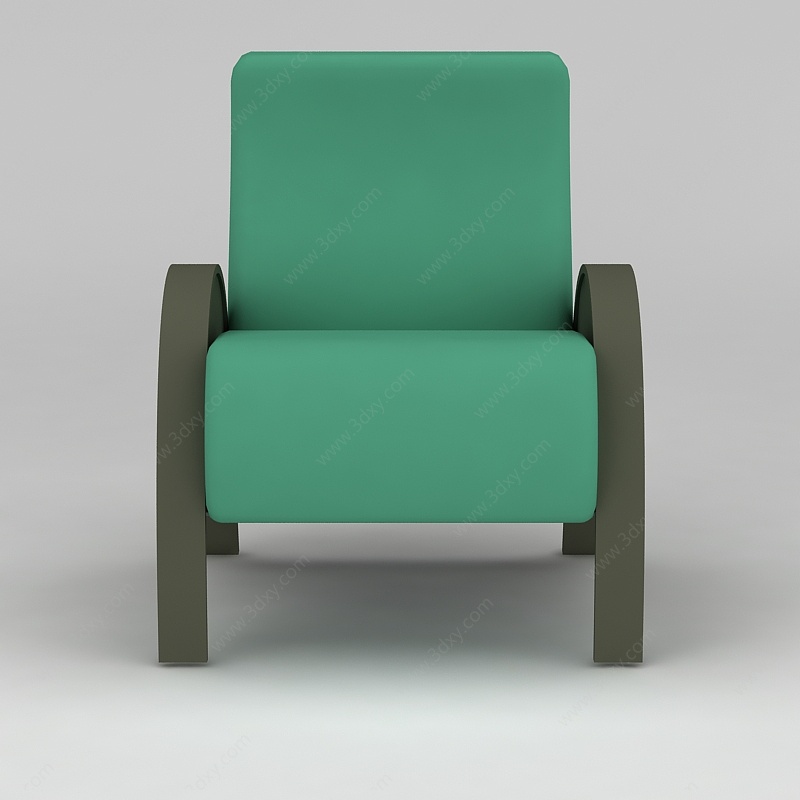 欧式绿色布艺沙发3D模型