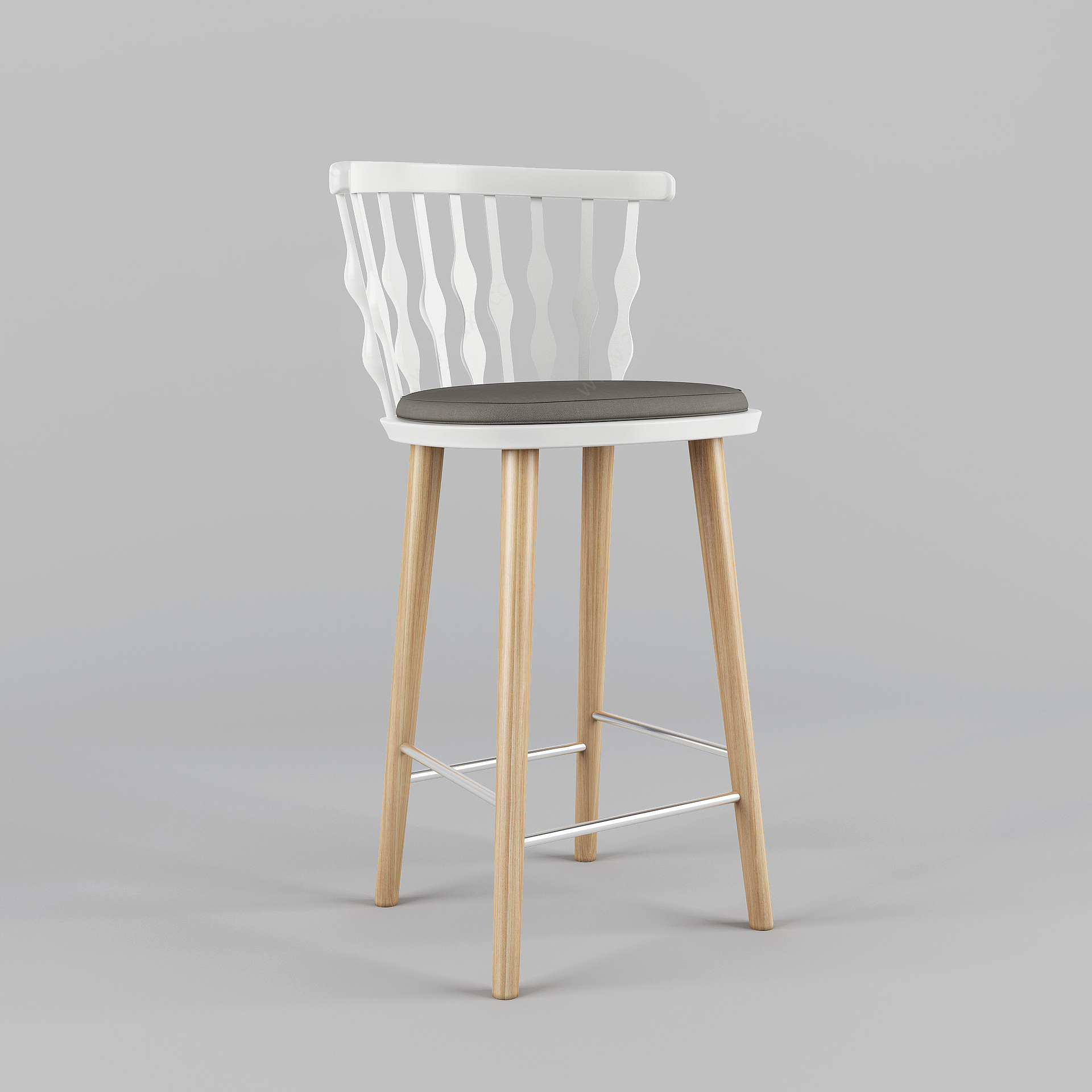 北欧高脚休闲椅3D模型