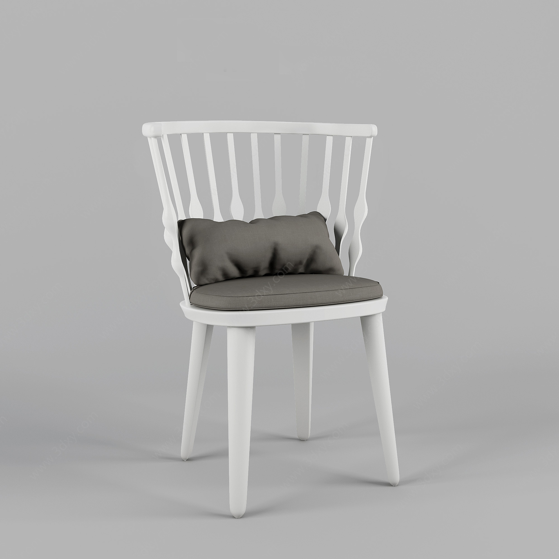 欧式白色休闲椅3D模型