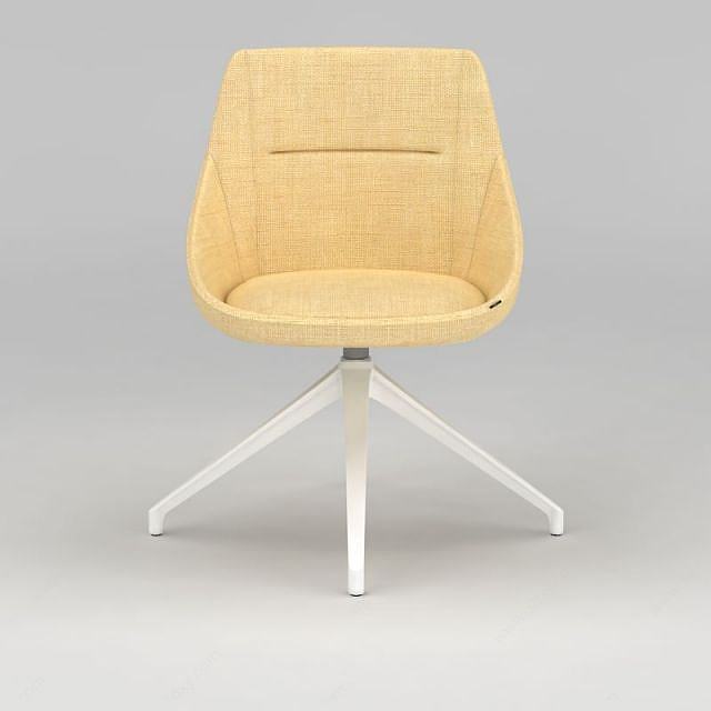 现代黄色布艺休闲椅3D模型