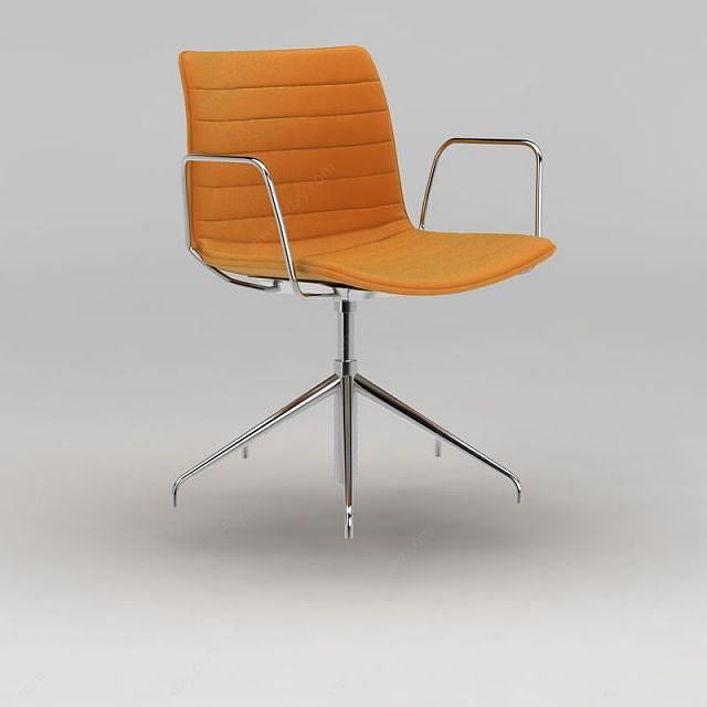 现代橙色休闲椅3D模型