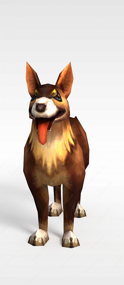 创世西游游戏动漫角色动物狼狗3D模型