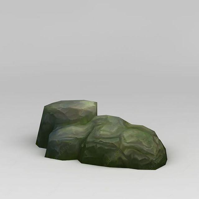 手绘石头3D模型