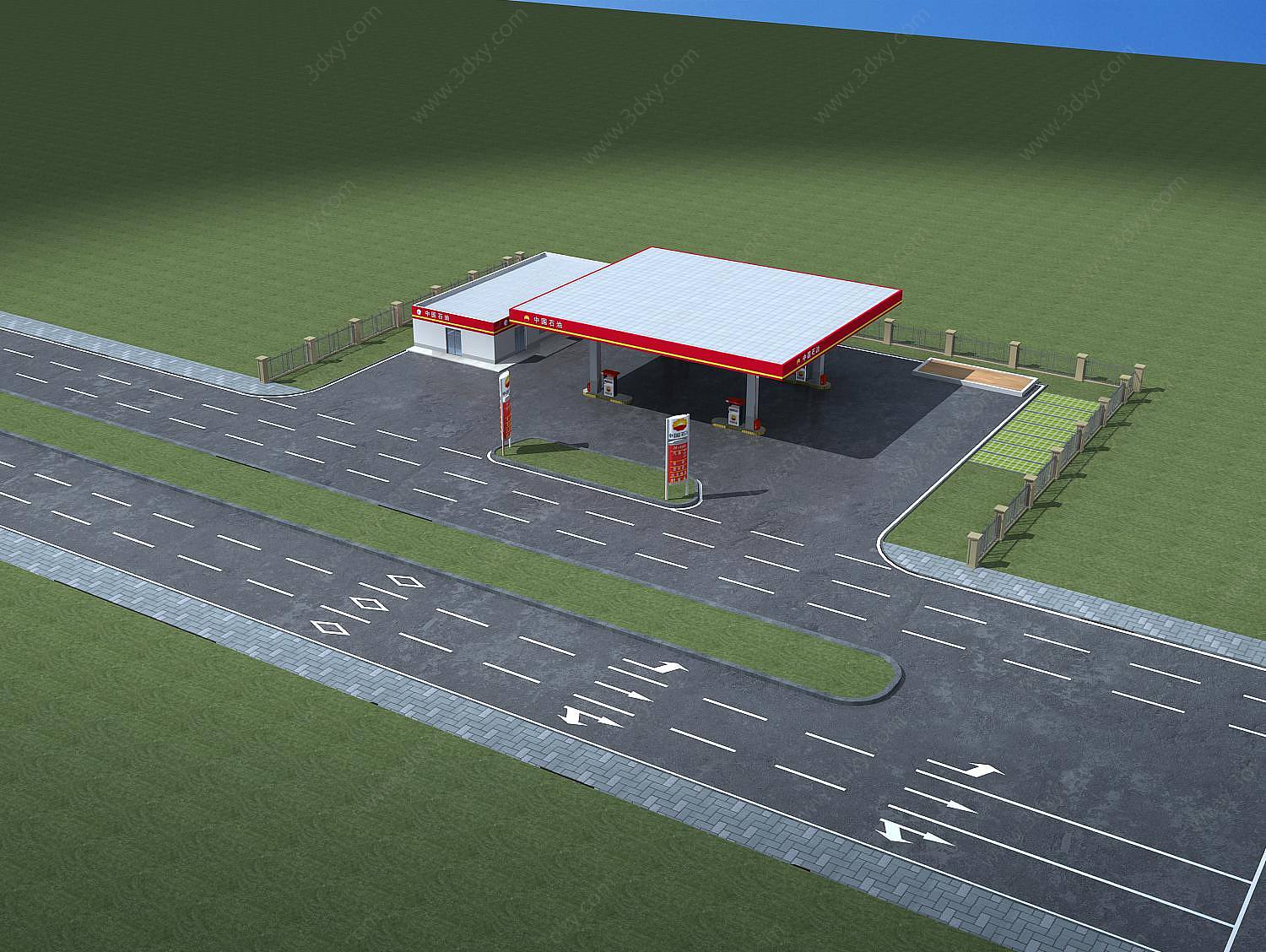 中石油加油站3D模型