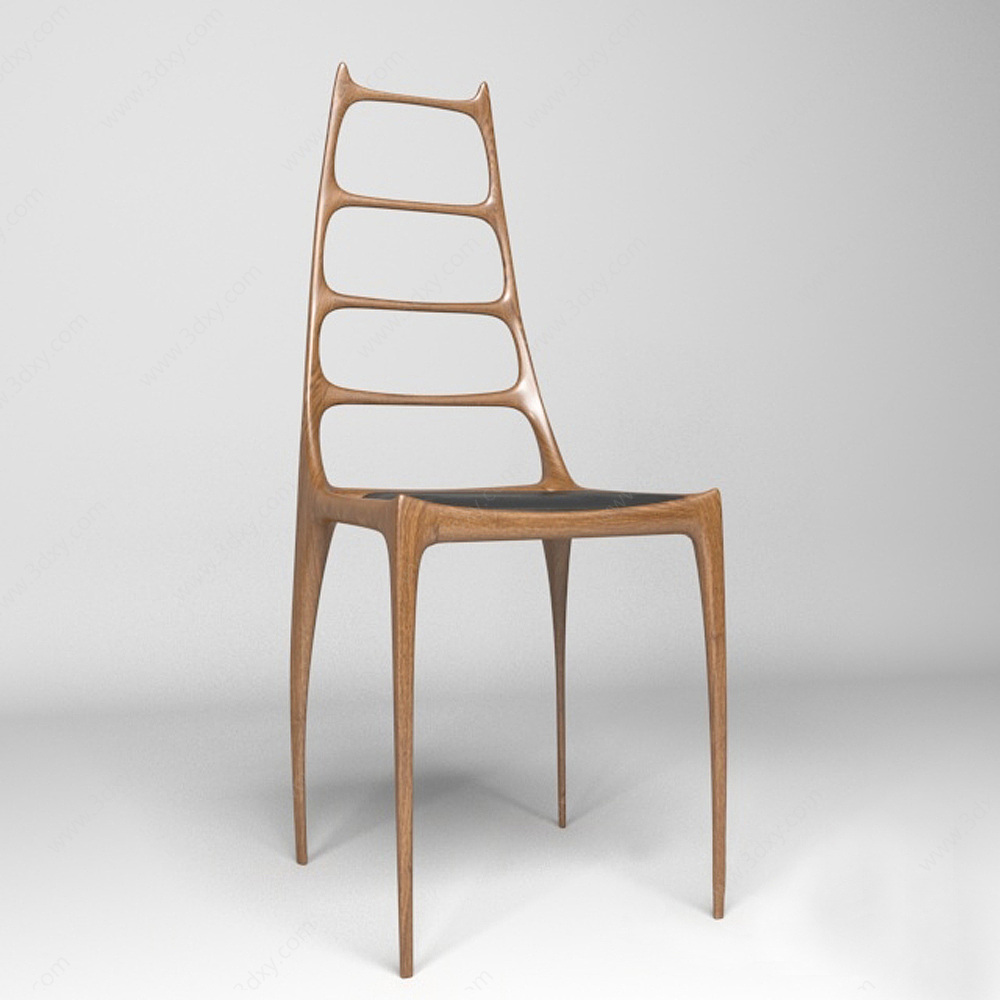 极简主义实木椅子3D模型