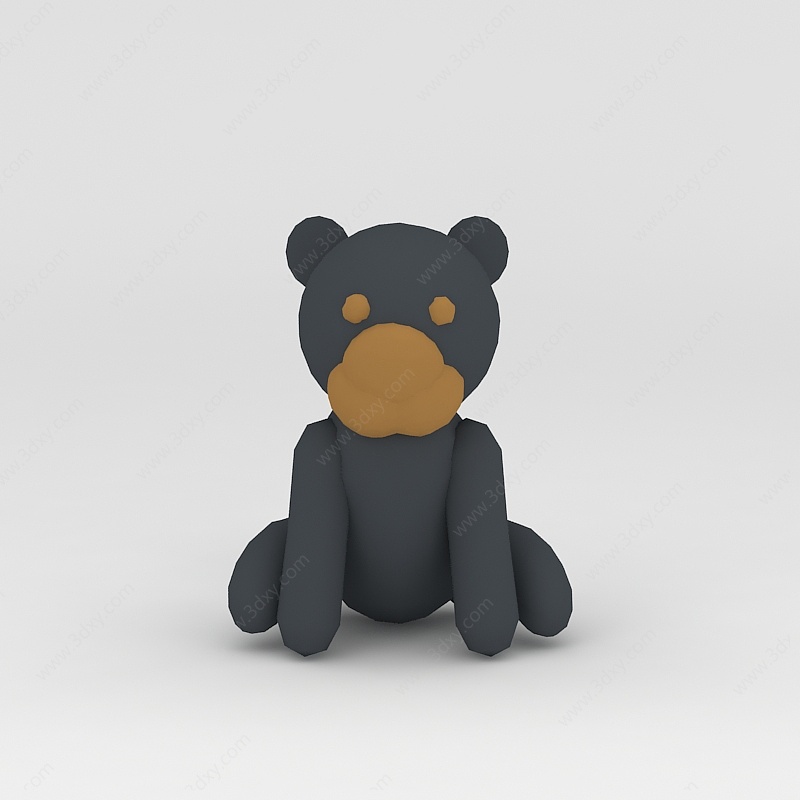 玩偶儿童玩具灰色小熊3D模型