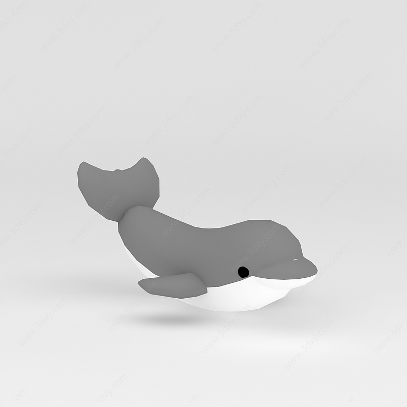 儿童玩具玩偶灰色小海豚3D模型