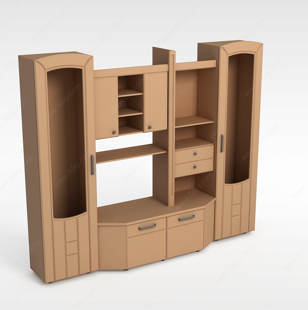 实木电视柜酒柜3D模型