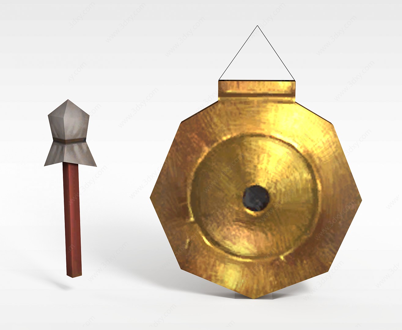 游戏赤壁游戏道具装备铜锣3D模型