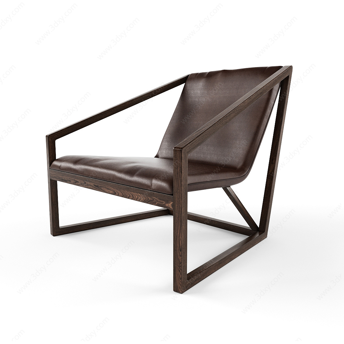 北欧实木休闲椅子3D模型