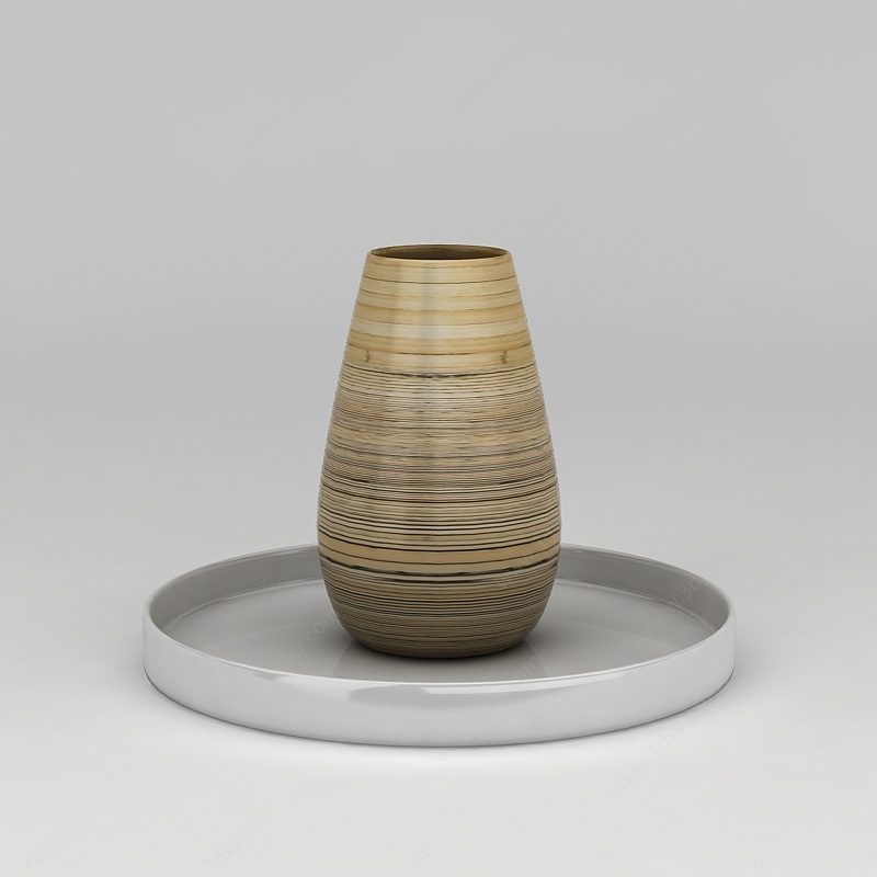 陶艺罐子花瓶3D模型