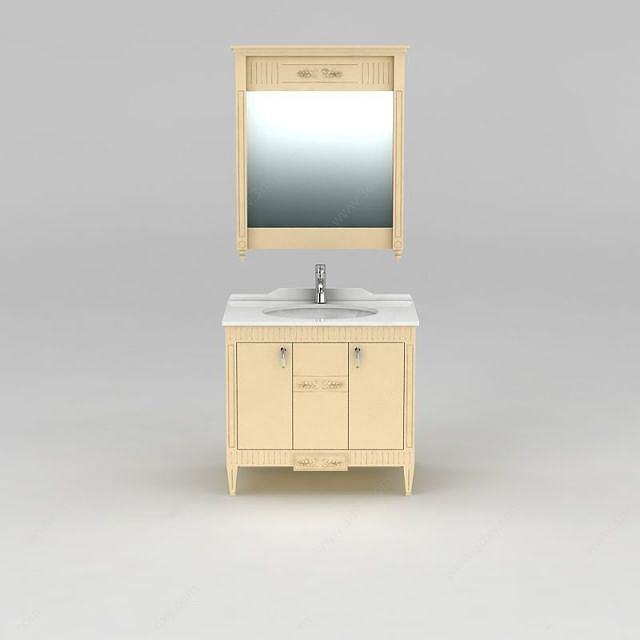 美式浴室柜3D模型