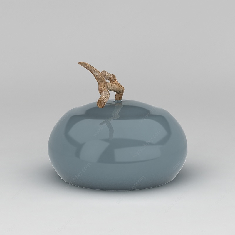 青色球创意摆件3D模型
