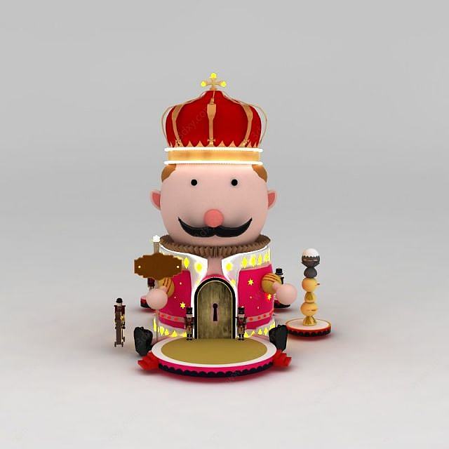 欧式国王人偶摆件3D模型