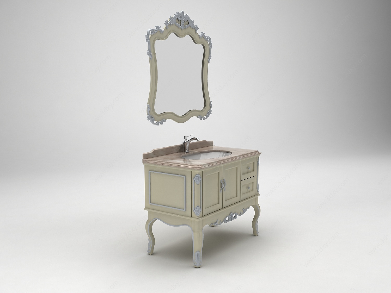 欧式雕花浴室柜3D模型