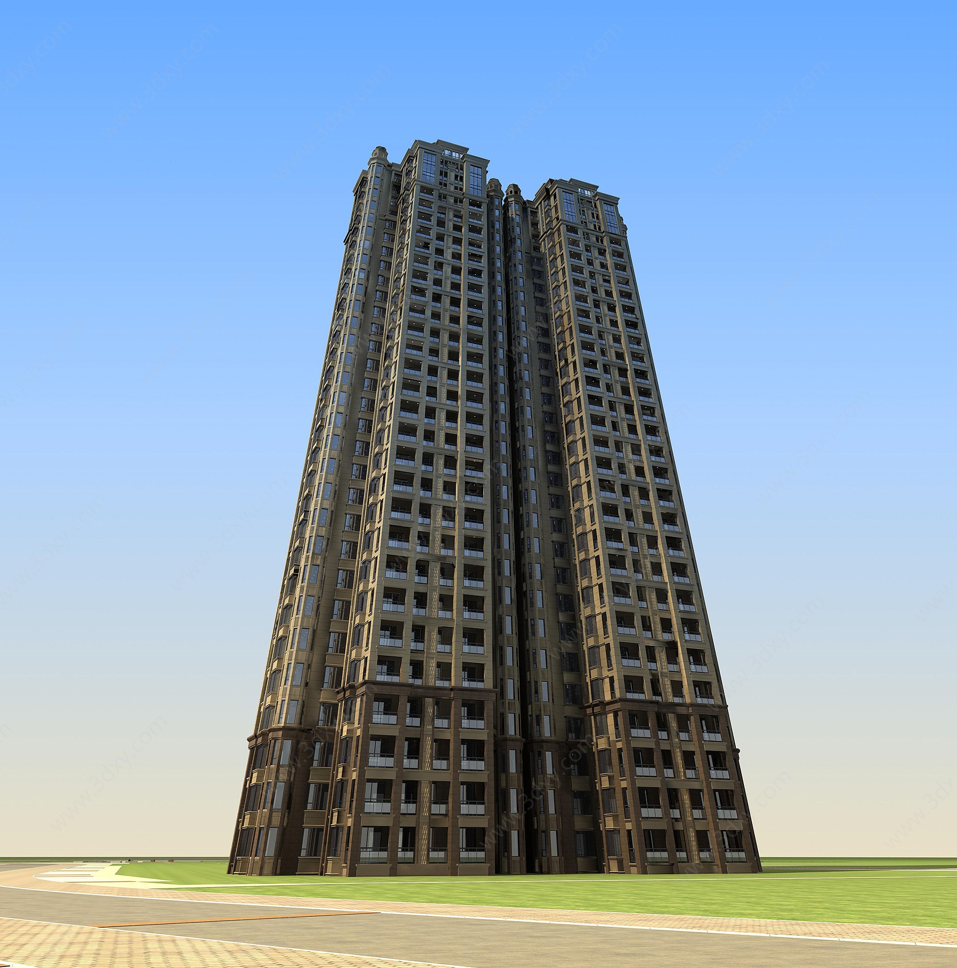 现代高档精品住宅楼3D模型