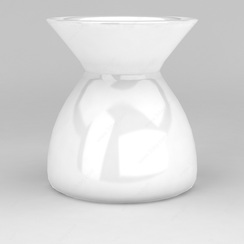 白色时尚玻璃钢花瓶3D模型
