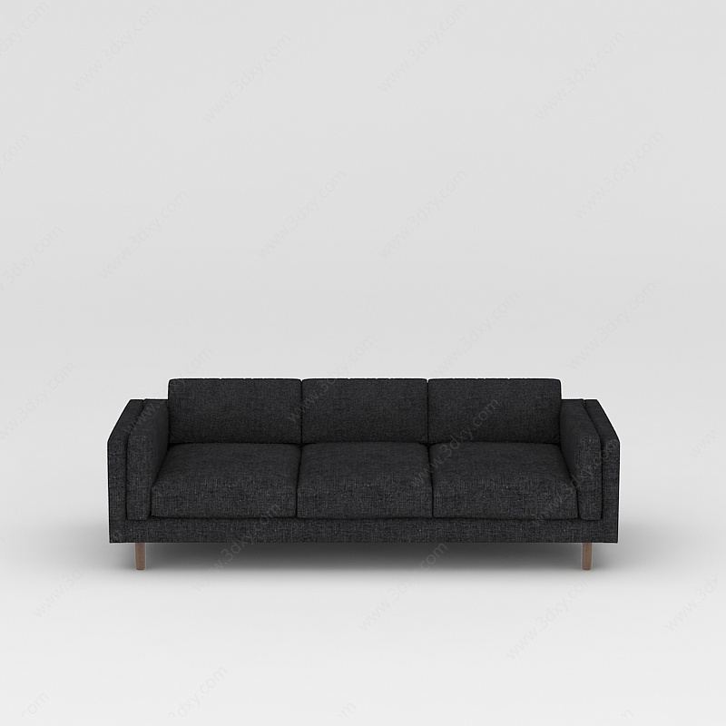 北欧黑色休闲布艺沙发3D模型