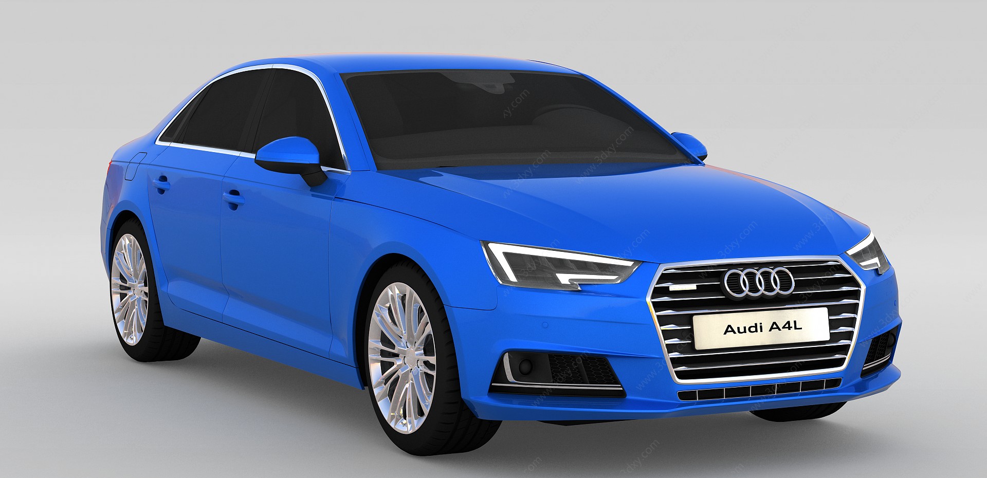 蓝色奥迪A4汽车3D模型