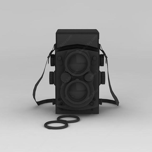黑色复古相机3D模型