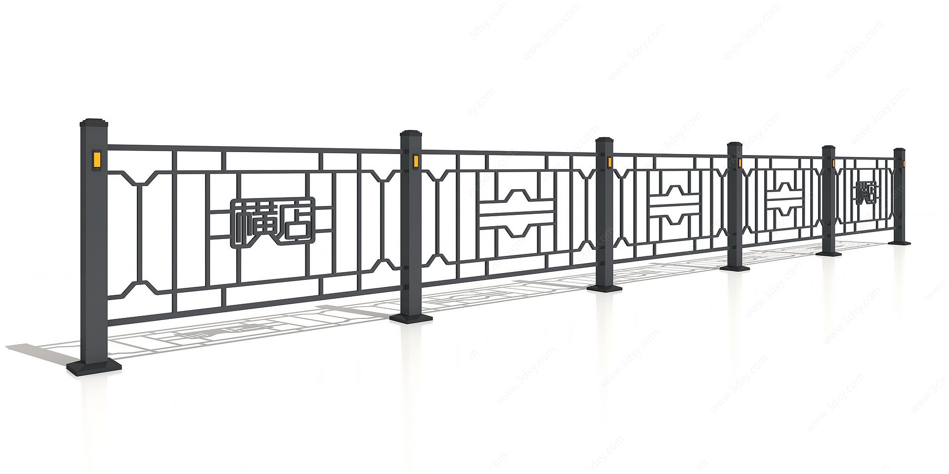 铁栏杆交通护栏3D模型