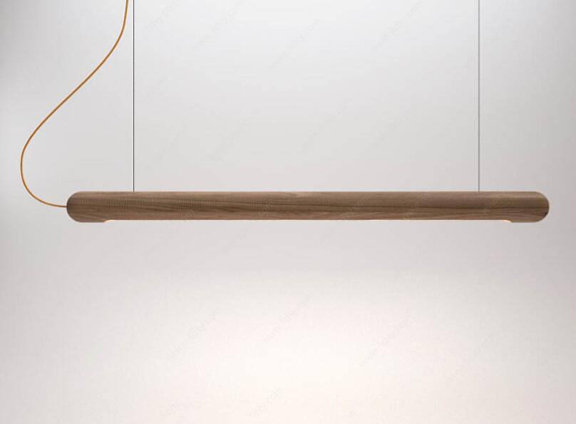 现代创意实木灯管吊灯3D模型