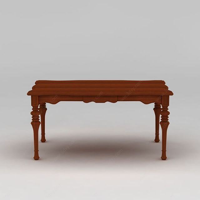 美式乡村风格长餐桌3D模型
