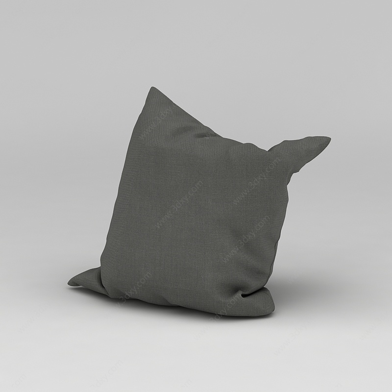 灰色布艺沙发靠枕3D模型