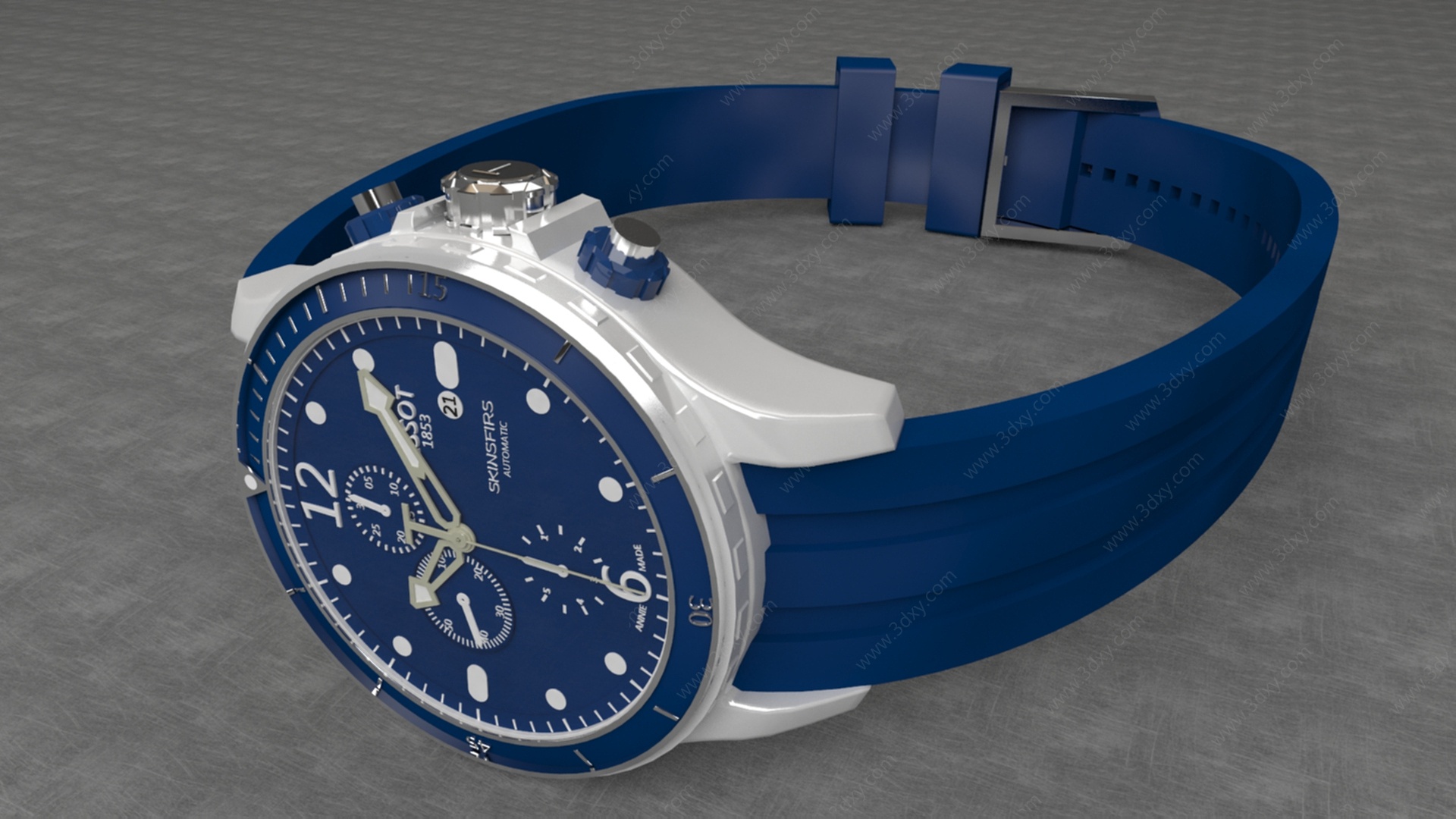 蓝色运动手表3D模型