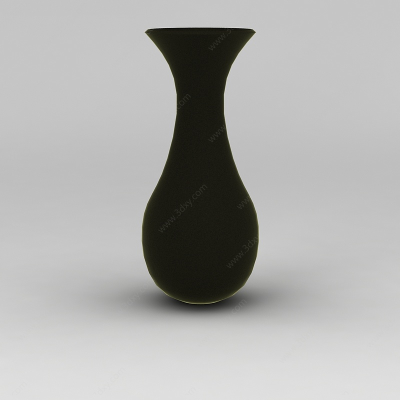 黑色陶瓷花瓶摆件3D模型