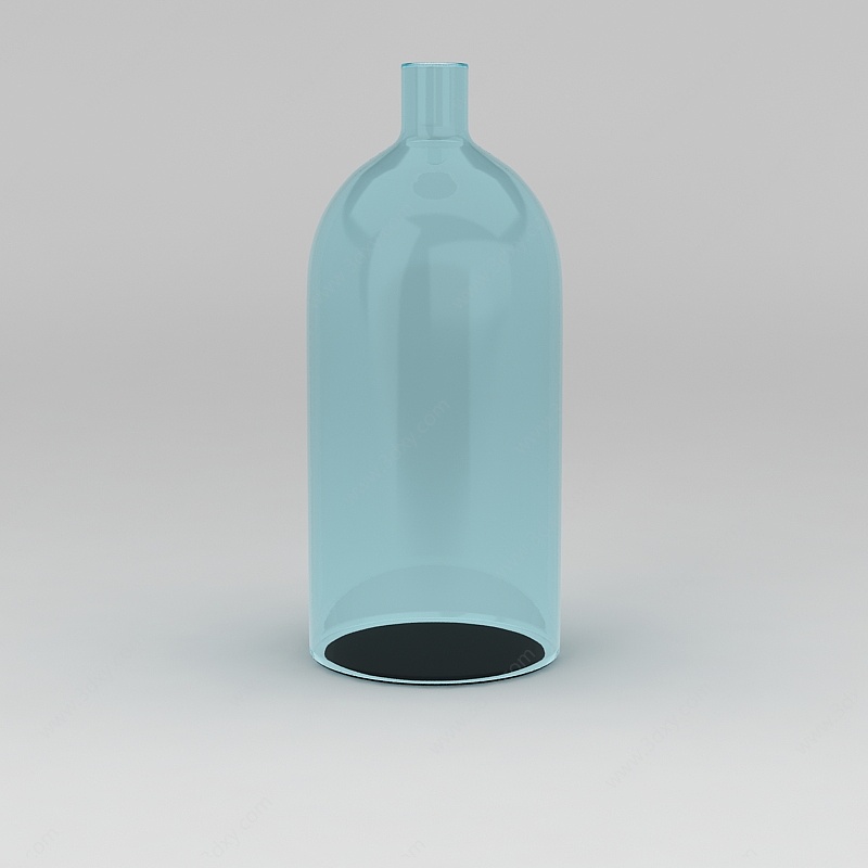 蓝色玻璃瓶3D模型
