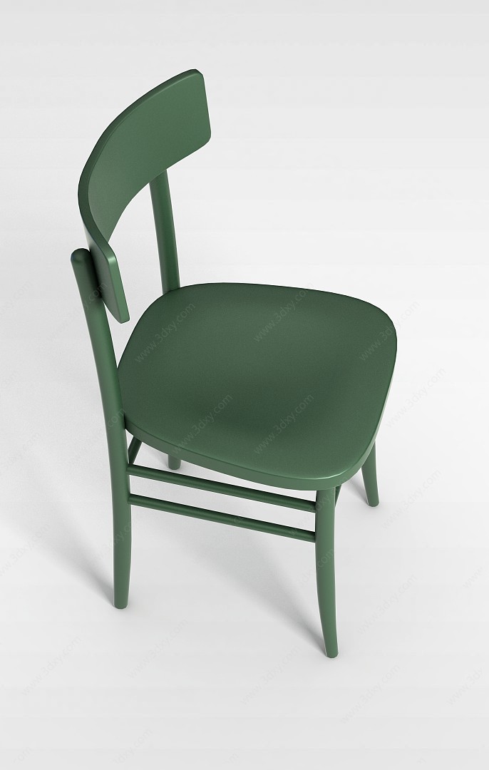 北欧绿色实木椅子3D模型