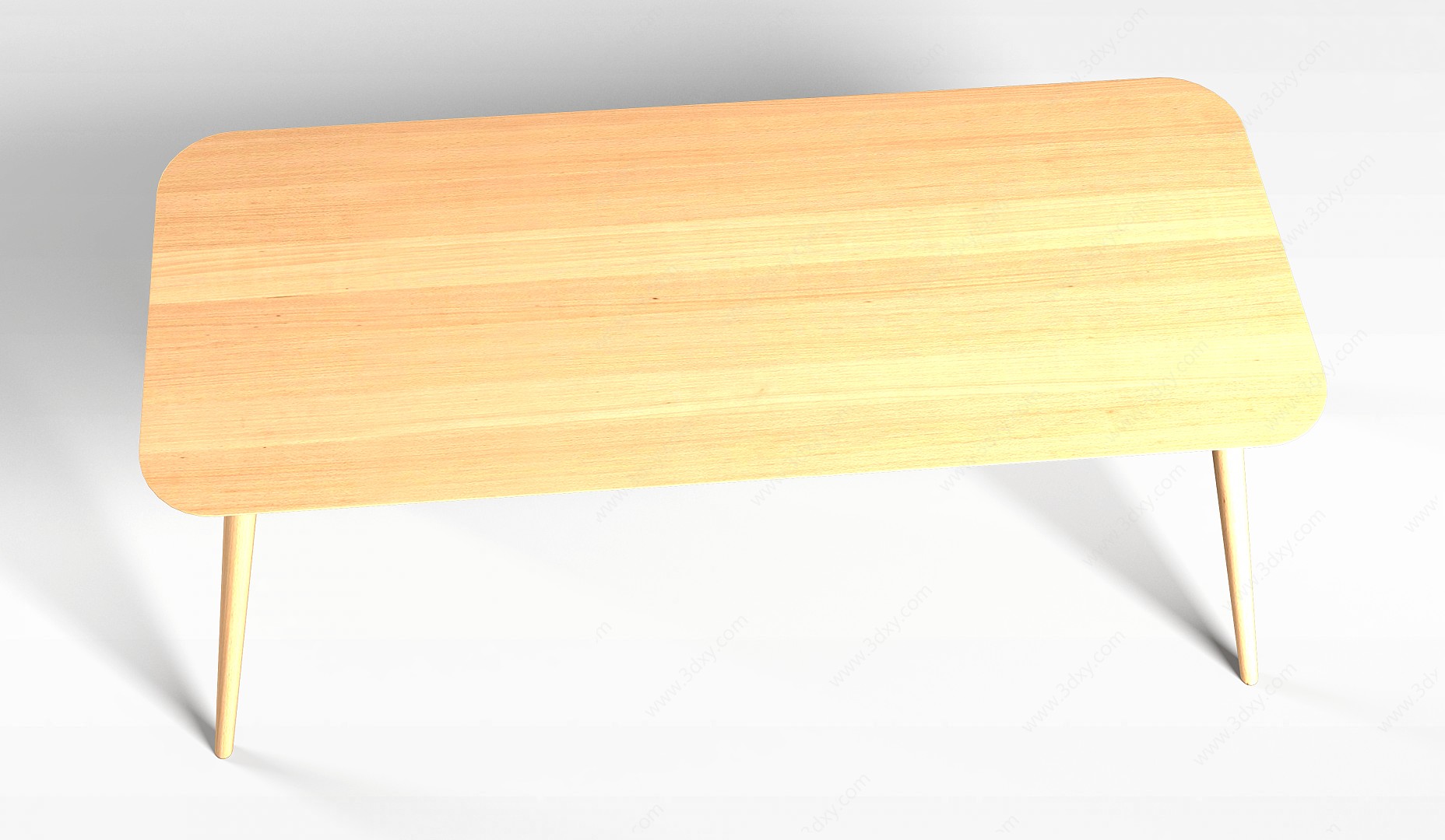 北欧实木长桌子3D模型