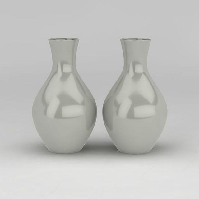 中式陶瓷花瓶摆件3D模型