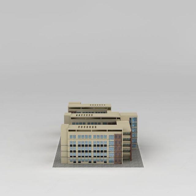 现代学校教学楼3D模型