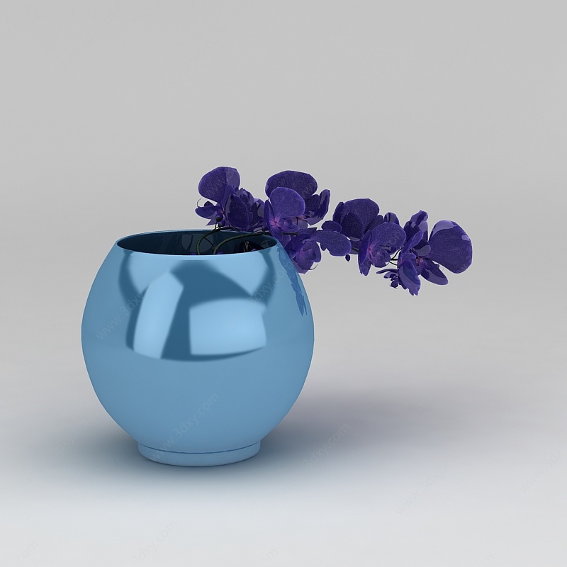 现代室内蝴蝶兰花瓶摆件3D模型