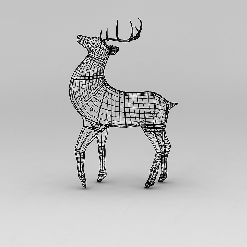 编织鹿工艺品摆件3D模型
