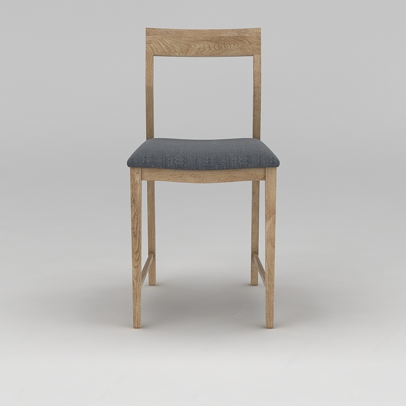 北欧实木靠背餐椅3D模型